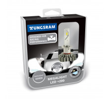 Комплект ламп LED головного світла Tungsram Megalight LED +200 12V H1 24W 6000K (2 шт./коробка)