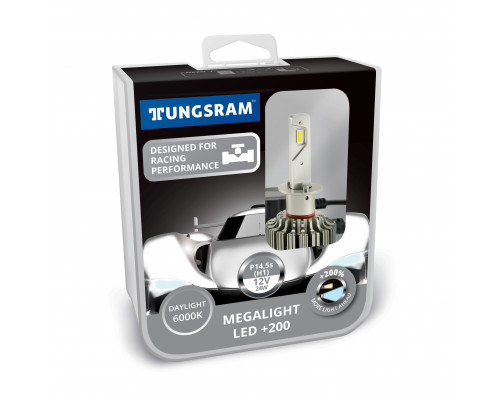 Комплект ламп LED головного світла Tungsram Megalight LED +200 12V H1 24W 6000K (2 шт./коробка) Комплект ламп LED головного світла Tungsram Megalight LED +200 12V H1 24W 6000K (2 шт./коробка)