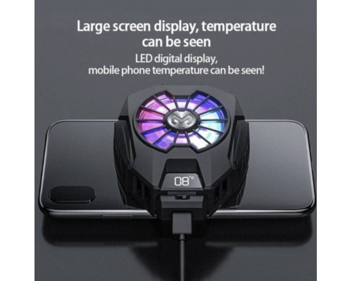 Охолодження вентилятор Dobe Мемо для телефону з RGB та елементом пельтьє 05 Чорний Охолодження вентилятор Dobe Мемо для телефону з RGB та елементом пельтьє 05 Чорний