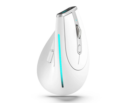 Вертикальна миша бездротова Zelotes F-36 з акумулятором та RGB підсвічуванням 2,4G+Bluetooth White Вертикальна миша бездротова Zelotes F-36 з акумулятором та RGB підсвічуванням 2,4G+Bluetooth White