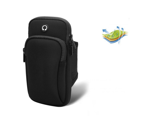 Сумка для бігу - чохол на руку JEEF 18 х 9.5 см з 2 кишенями Чорний (RT050664)