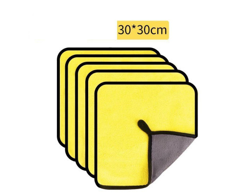 Набір мікрофібри двосторонньої iBlue 30х30 см 5 шт Жовто-сірий (С050523-5)
