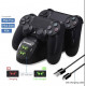 Зарядна док станція Dobe для DualShock 4 PS4 на 2 геймпада з LED підсвічуванням Чорний