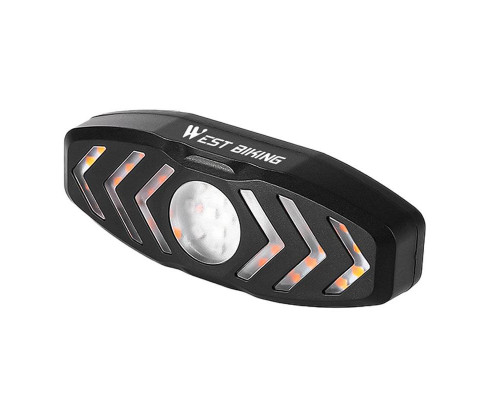 Ліхтар велосипедний габаритний із зазначенням поворотів West Biking YP0701313 Чорний (9700-40515)