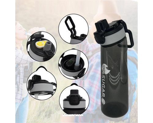 Пляшка для води СМ пластикова 1000 мл Чорний (С051407)