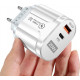 Зарядний пристрій Mirrow USB Type-C Super Charge/Quick Charge PD 20W White (365487822)