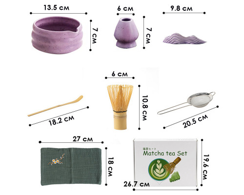Набір для приготування чаю матчу No Brand Matcha SD5458 Purple 7 предметів 13273-85689