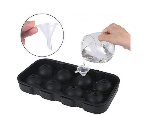 Форма для льоду силіконова Ice Куля 8 комірок 22x11,5х4,5 см Чорний (C051356)