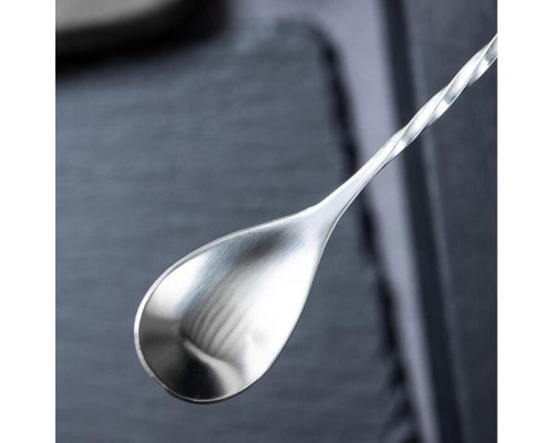 Набір барних коктейльних ложок ТМ з нержавіючої сталі 25,5 см 3 шт Сріблястий (С051370-3)