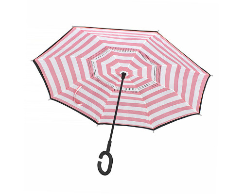 Парасолька навпаки Lesko Up-Brella Рожево-білий Парасолька навпаки Lesko Up-Brella Рожево-білий