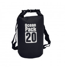 Водонепроникна сумка рюкзак гермомішок з шлейкою на плече Ocean Pack 20 л Black (553582159)