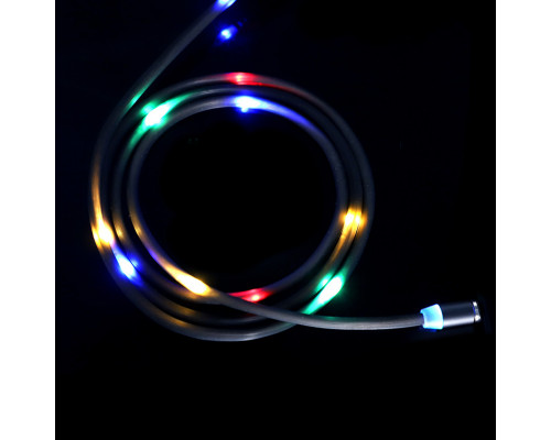 Кабель магнітний Topk Z-line Llightning для зарядки LED USB 1m Black, що світиться (3872-10791) Кабель магнітний Topk Z-line Llightning для зарядки LED USB 1m Black, що світиться (3872-10791)