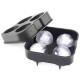 Форма для льоду силіконова Ice Куля 4 комірки 12х12х4,5 см Чорний (C051354)