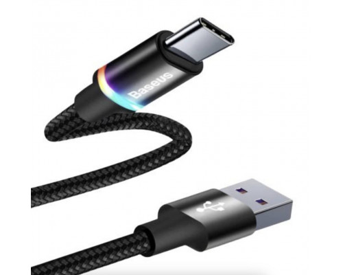 Зарядка USB кабель Bаseus для синхронізації і зарядки Android і інших пристроїв USB Type-C з led підсвічуванням 2 м Чорний Зарядка USB кабель Bаseus для синхронізації і зарядки Android і інших пристроїв USB Type-C з led підсвічуванням 2 м Чорний