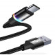 Зарядка USB кабель Bаseus для синхронізації і зарядки Android і інших пристроїв USB Type-C з led підсвічуванням 2 м Чорний