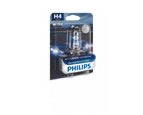 Автолампа PHILIPS 12342RGTB1 H4 60/55W 12V RacingVision GT200 +200% B1 Автолампа PHILIPS 12342RGTB1 H4 60/55W 12V RacingVision GT200 +200% B1