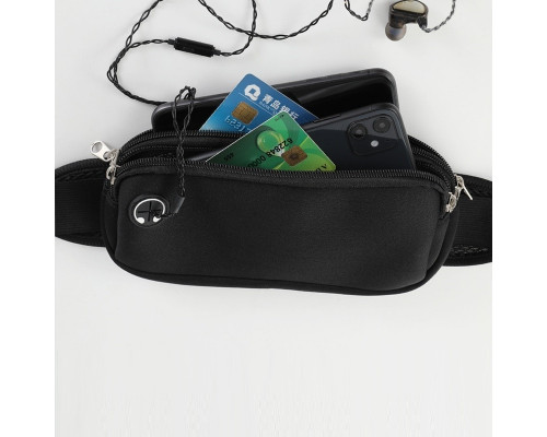 Сумка для бігу з 2 кишенями 22х10 см RunningBag Black (3614562)