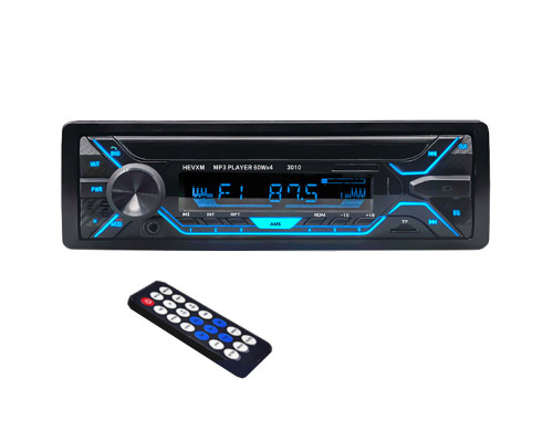 Магнітола HEVXM 3010 1DIN гучномовець функція Bluetooth microSD MP3 AUX FM пульт керування (2347-5560)