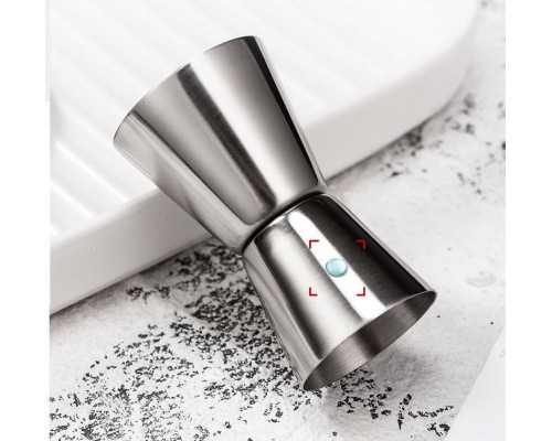 Джигер барний двосторонній BAR мірна склянка 20/40 мл Сріблястий (C051204)