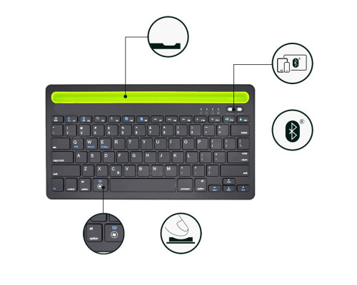 Бездротова двоконтактна клавіатура Bluetooth Sandy Gforse Multi-Device Keyboard BK 230 Black Бездротова двоконтактна клавіатура Bluetooth Sandy Gforse Multi-Device Keyboard BK 230 Black