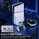 Вертикальний стенд BebonCool для Sony PlayStation PS5 Slim з RGB підсвічуванням і 2 USB Hub Білий