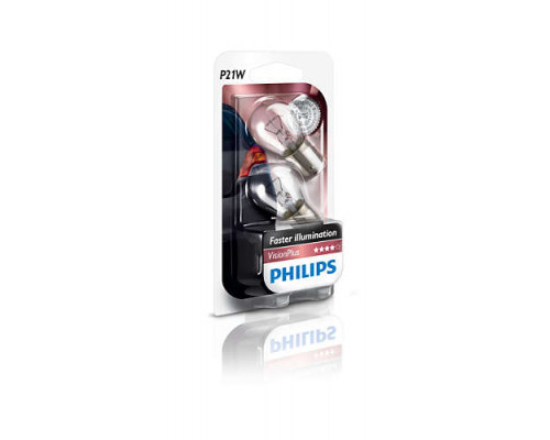 Автолампа ук. PHILIPS 12498VPB2 P21W 12V 21W BA15s VisionPlus Автолампа ук. PHILIPS 12498VPB2 P21W 12V 21W BA15s VisionPlus