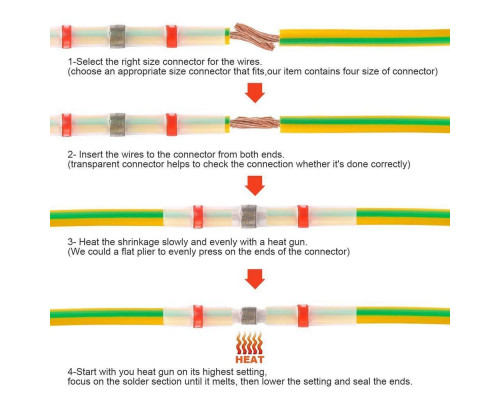 Термозбіжна гільза з припоєм PR термоусадка 4.0-6.0 мм² 100 шт Жовтий (C050948-100)