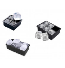 Набір силіконових форм для льоду Ice Куб 3в1 4/6/8 комірок 3 шт Чорний (C051348-350-352)