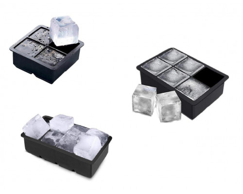 Набір силіконових форм для льоду Ice Куб 3в1 4/6/8 комірок 3 шт Чорний (C051348-350-352)
