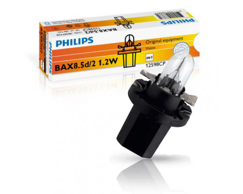 Автолампа ук. PHILIPS 12598CP 1,2W 12V BAX 8,5d/2 Black Автолампа ук. PHILIPS 12598CP 1,2W 12V BAX 8,5d/2 Black