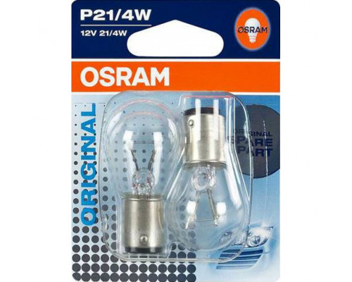 Автолампа ук. OSRAM 7225-02B P21/4W 12V 21/4W BAZ15d 10X2 Blister Автолампа ук. OSRAM 7225-02B P21/4W 12V 21/4W BAZ15d 10X2 Blister