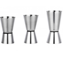 Набір джигерів барний BAR двосторонній мірний стакан 15/30 20/40 25/50 мл 3 шт Сріблястий (C051204-4)