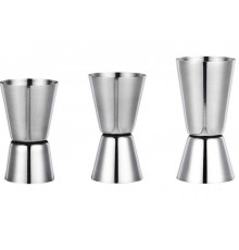 Набір джигерів барний BAR двосторонній мірний стакан 15/30 20/40 25/50 мл 3 шт Сріблястий (C051204-4)