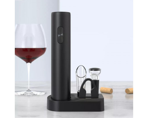 Набір для вина BAR 5в1 штопор на батарейках/аератор/пробка/ніж для фольги 5 предметів Чорний (C051397)