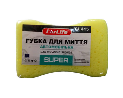 Губка CARLIFE Super з великими порами 195x130x70mm, жовта CL-415 Губка CARLIFE Super з великими порами 195x130x70mm, жовта CL-415