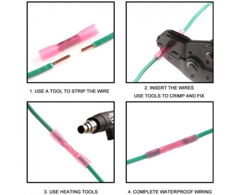 Набір обтискних гільз з термоусадкою RW 0.3-6.0 мм² 50 шт Різнокольоровий (С051298)