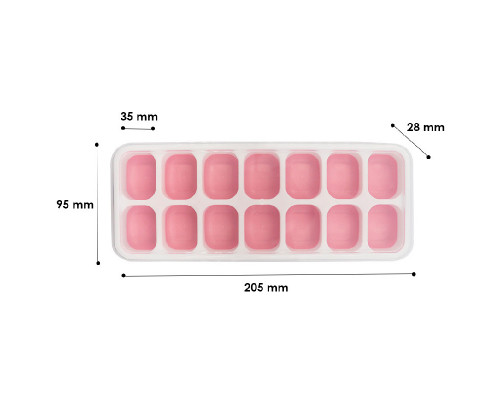 Силіконова форма cumenss AI-814 Cube 14 Pink для льоду Силіконова форма cumenss AI-814 Cube 14 Pink для льоду