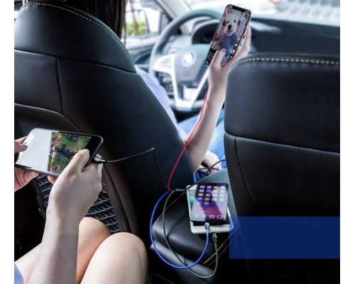 Універсальний USB кабель BASEUS 3 in 1 для заряджання пристроїв USB Type-C Micro USB Lightning 1.2 м Чорний Універсальний USB кабель BASEUS 3 in 1 для заряджання пристроїв USB Type-C Micro USB Lightning 1.2 м Чорний