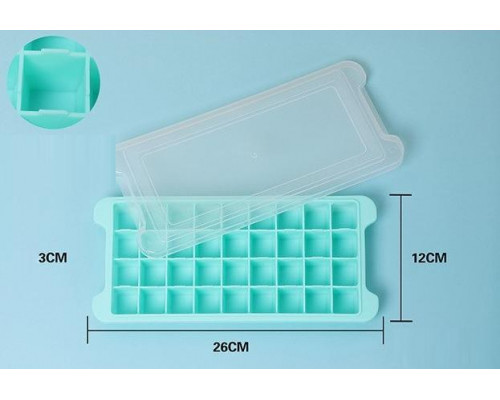 Форма для льоду силіконова СМ з кришкою Кубики 36 комірок 26х12х3 см Блакитний (С051360)
