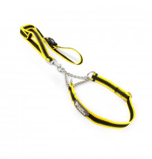 Нашийник зашморг для собак TUFF HOUND TC00105 Yellow Black M 40-60 см з повідцем (5699-16528)