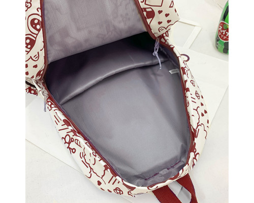 Рюкзак підлітковий No Brand 5154 31х13 см White-Red 13081-84483