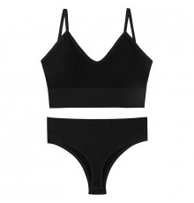 Комплект жіночої білизни No Brand 1608# Чорний XL 85