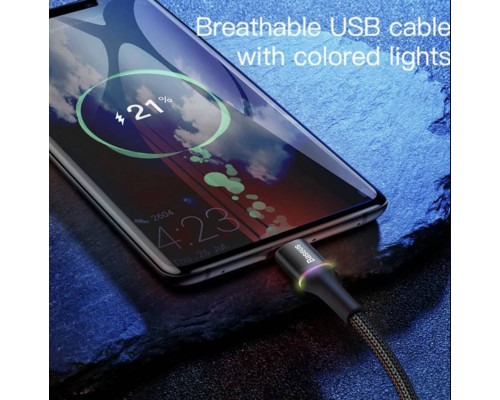 Зарядка USB кабель BASEUS для синхронізації і зарядки Android і інших пристроїв USB Type-C з led підсвічуванням 50 см Чорний Зарядка USB кабель BASEUS для синхронізації і зарядки Android і інших пристроїв USB Type-C з led підсвічуванням 50 см Чорний