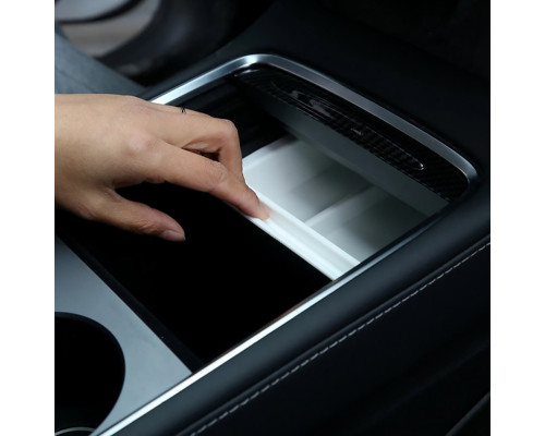 Автомобільний органайзер центральної консолі No Brand Tesla Model 3 Black-White (TSL23021411)