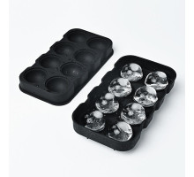 Форма для льоду силіконова Ice Куля 8 комірок 22x11,5х4,5 см Чорний (C051356)