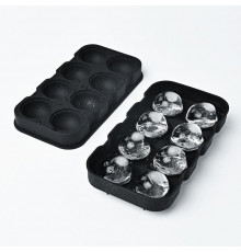 Форма для льоду силіконова Ice Куля 8 комірок 22x11,5х4,5 см Чорний (C051356)