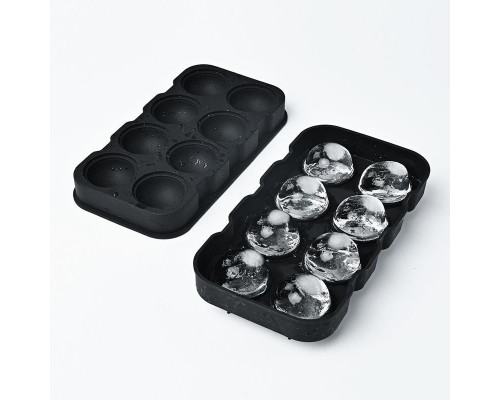 Форма для льоду силіконова Ice Куля 8 комірок 22x11,5х4,5 см Чорний (C051356)