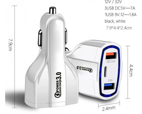 Зарядний пристрій Xiamen 2USB Type-C PD35W QC 3.0 White (050554) Зарядний пристрій Xiamen 2USB Type-C PD35W QC 3.0 White (050554)