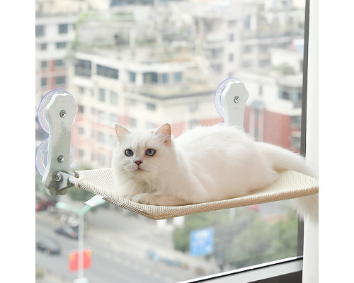 Віконна лежанка для кішок No Brand DT-890 на присосках Beige 30х60 см