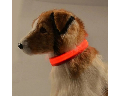 Світлодіодний LED нашийник Lesko Red XL USB Світлодіодний LED нашийник Lesko Red XL USB